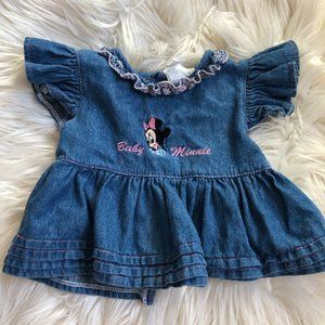 vintage disney denim minnie top 0-6 mo✨